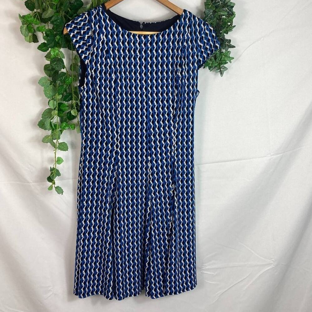 Jessica Howard Short Sleeve A Line Patterned Dress 10P